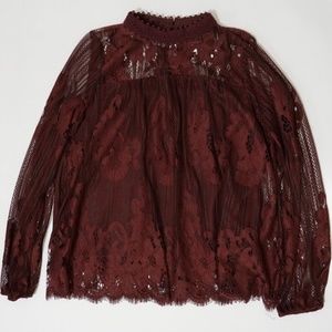 Women's Maroon lace blouse